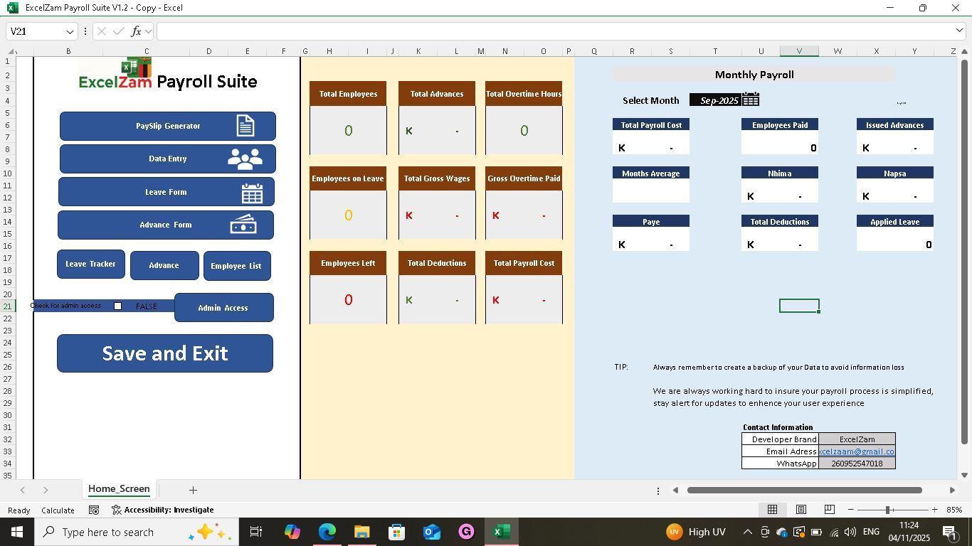 Excelzam Payroll Suite V1.2